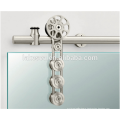 Glass sliding barn door hardware : stainless steel fittings